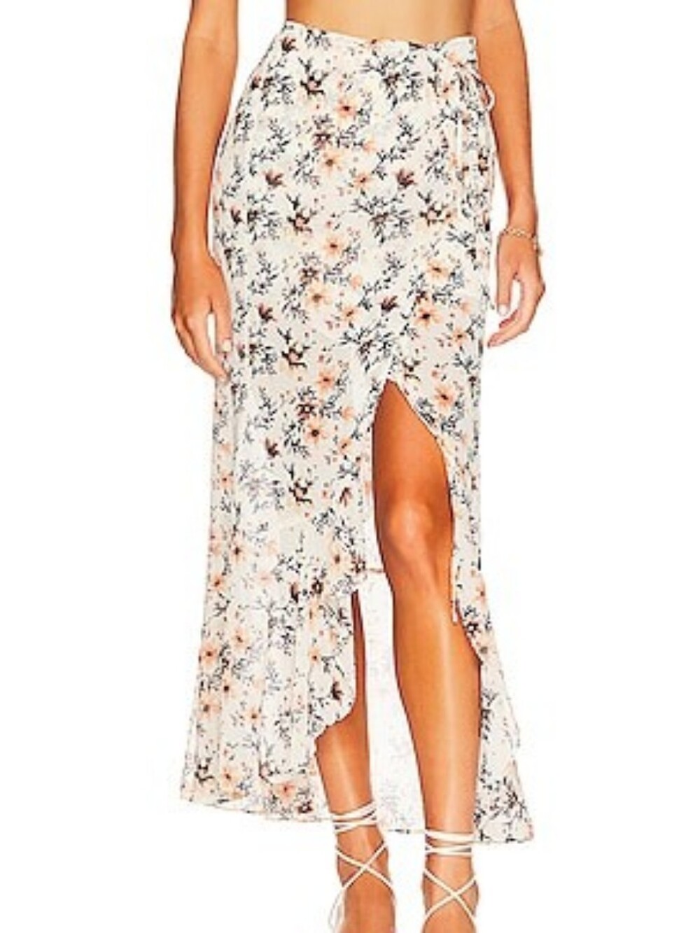 Free People | Edge Floral Side Tie Maxi Skirt